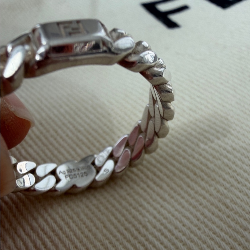 Fendi Silver FF logo ring - Picture 5 of 9